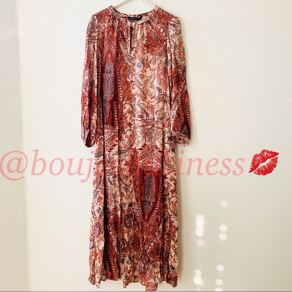 ZARA Paisley Printed Midi Dress - Picture 3 of 8